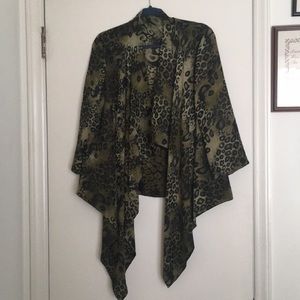 100% Silk green leopard jacket Mack and Mack